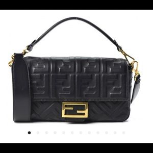Fendi embossed 1974 baguette black